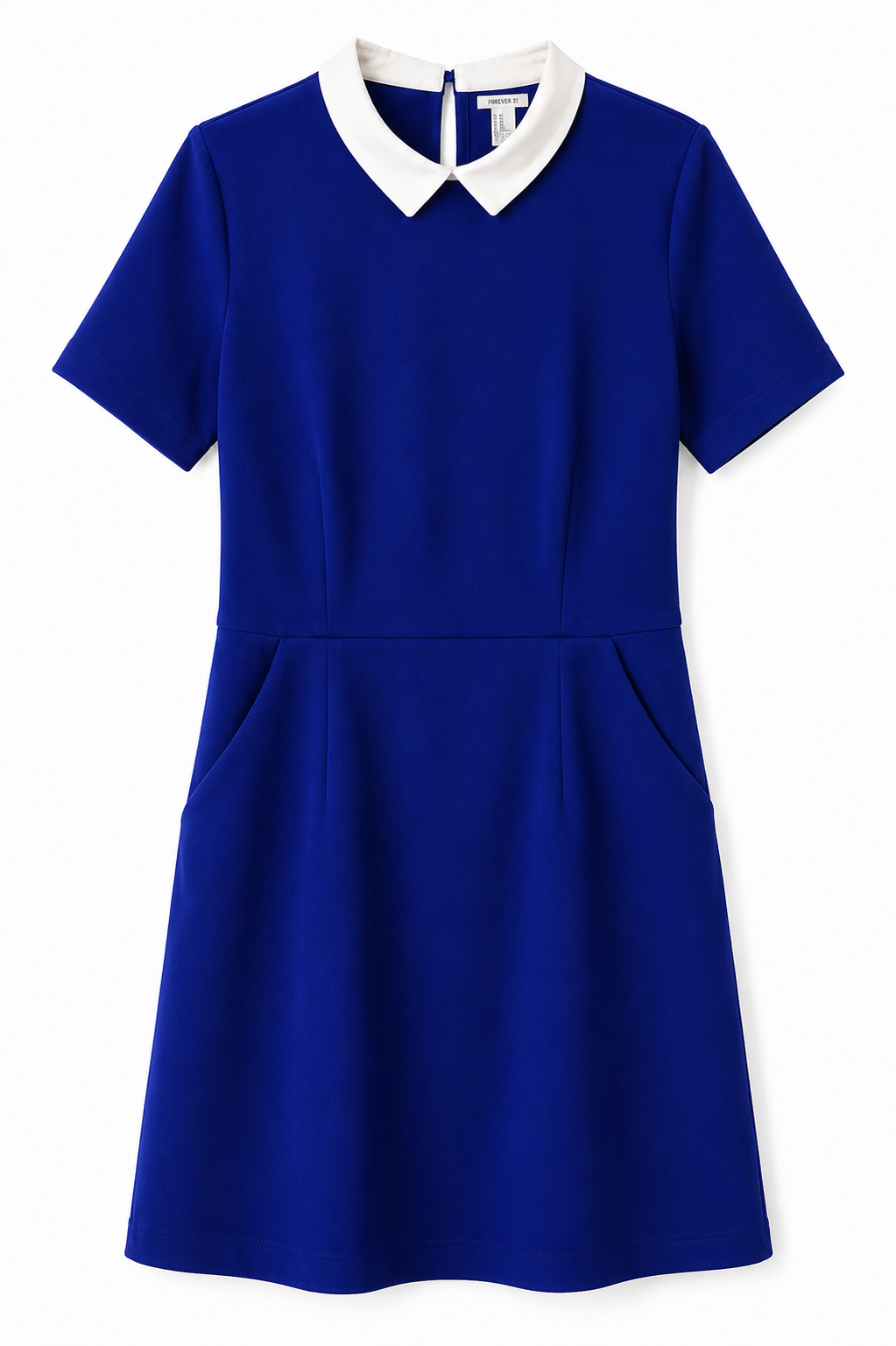 Vestido Forever 21 Azul Rey Cuello Blanco – Talla M