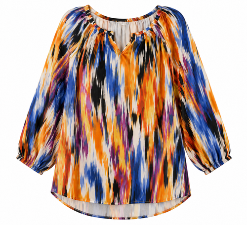 Blusa  CHICO´S  Multicolor: naranja, azul, negro, blanco, morado, amarillo y rojo   Talla U