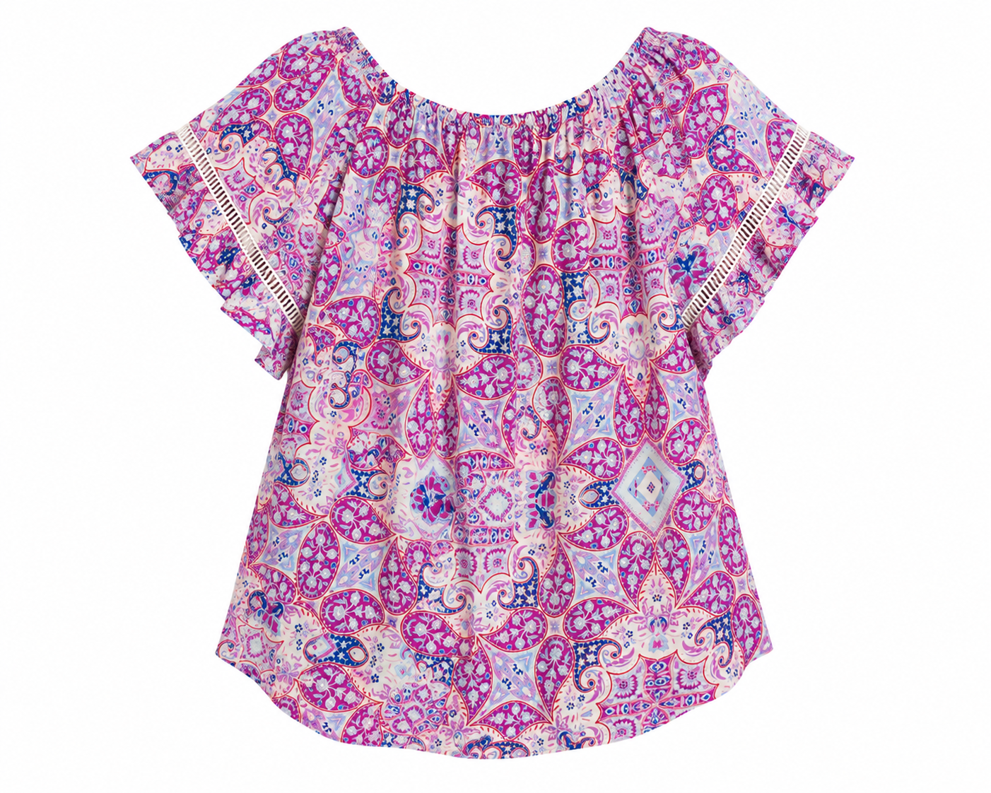 Blusa  BELLE SXY  Color Multicolor — fucsia, rosado, azul, lila y crema - Talla XL