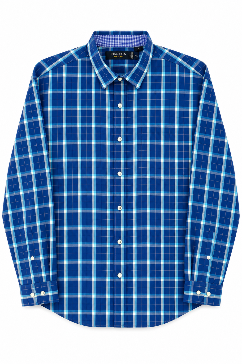 Camisa Náutica Regular Fit Azul Cuadros – Talla XL