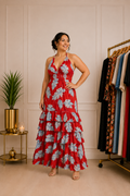 Vestido Maxi Chicways Tropical Rojo – Talla S