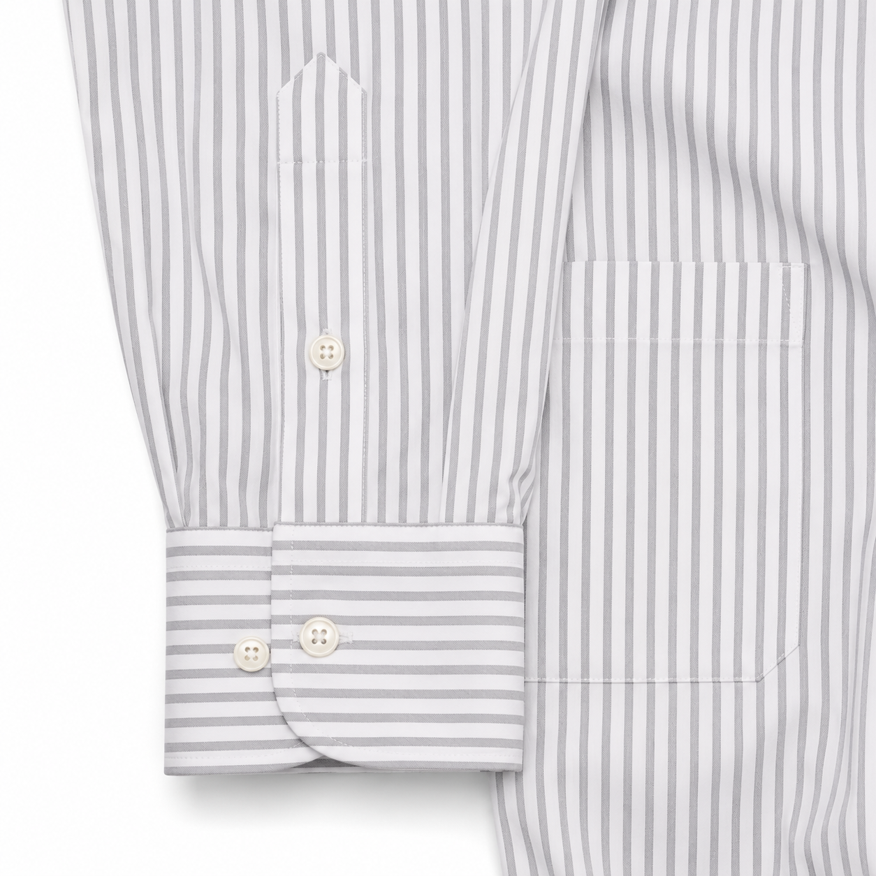 Camisa Stafford Sweat Repel Blanca con Rayas Grises – Talla XL