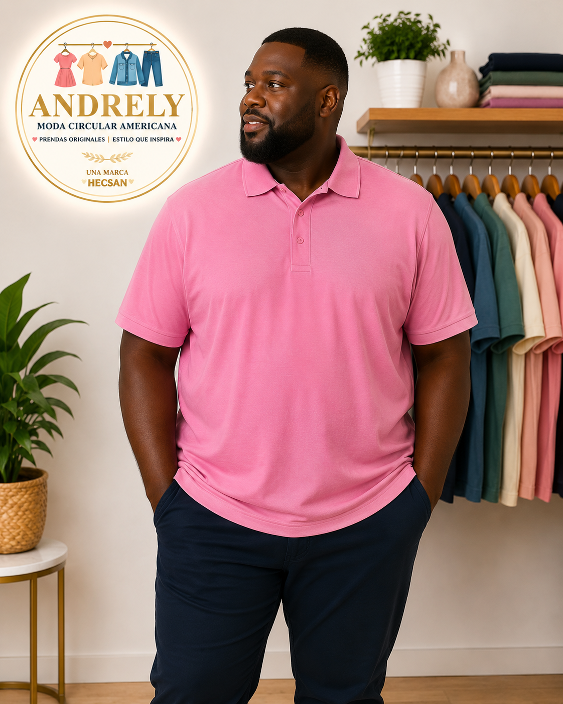 Polo TEK GEAR – Color Rosado – Talla XL Extra Grande