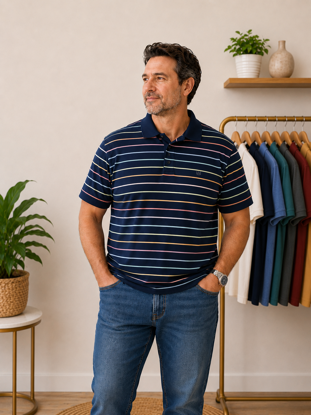 Polo  Exclusive Men Rayas Multicolor Talla L