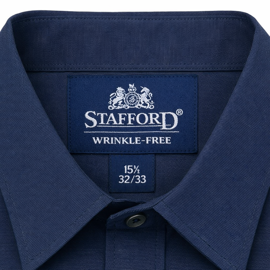 Camisa Stafford Wrinkle-Free Azul Noche Talla M