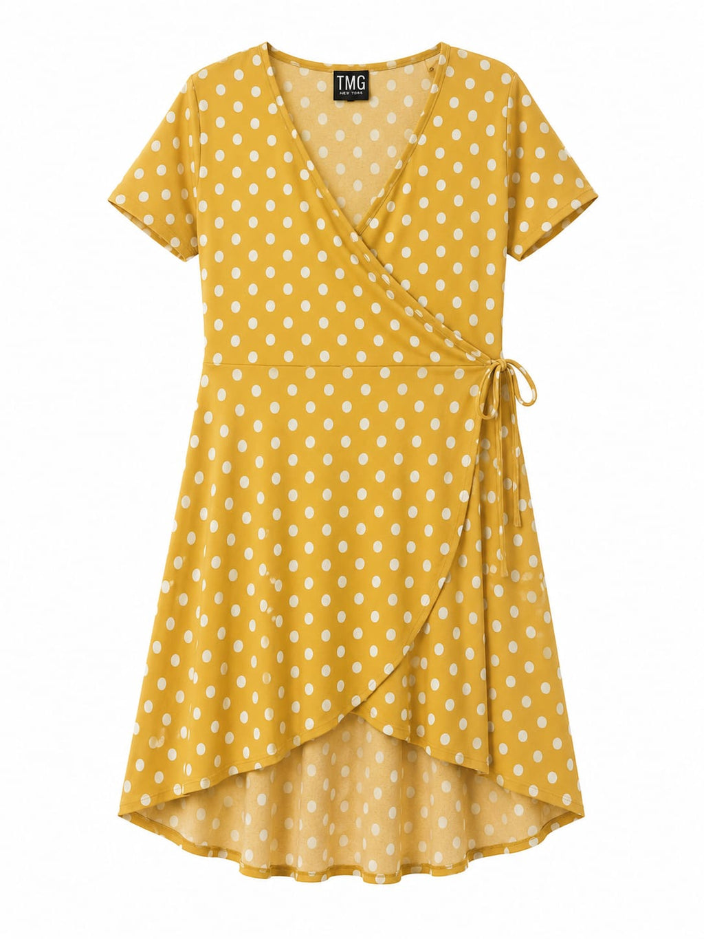 Vestido TMG New York Mostaza Lunares Blancos – Ta
