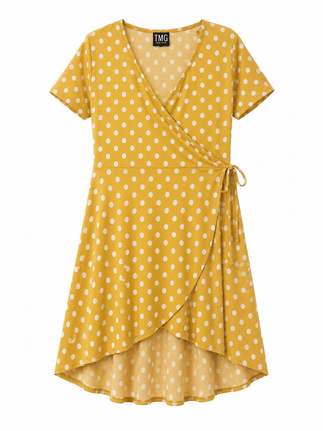 Vestido TMG New York Mostaza Lunares Blancos – Ta