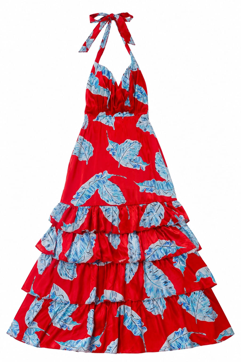 Vestido Maxi Chicways Tropical Rojo – Talla S