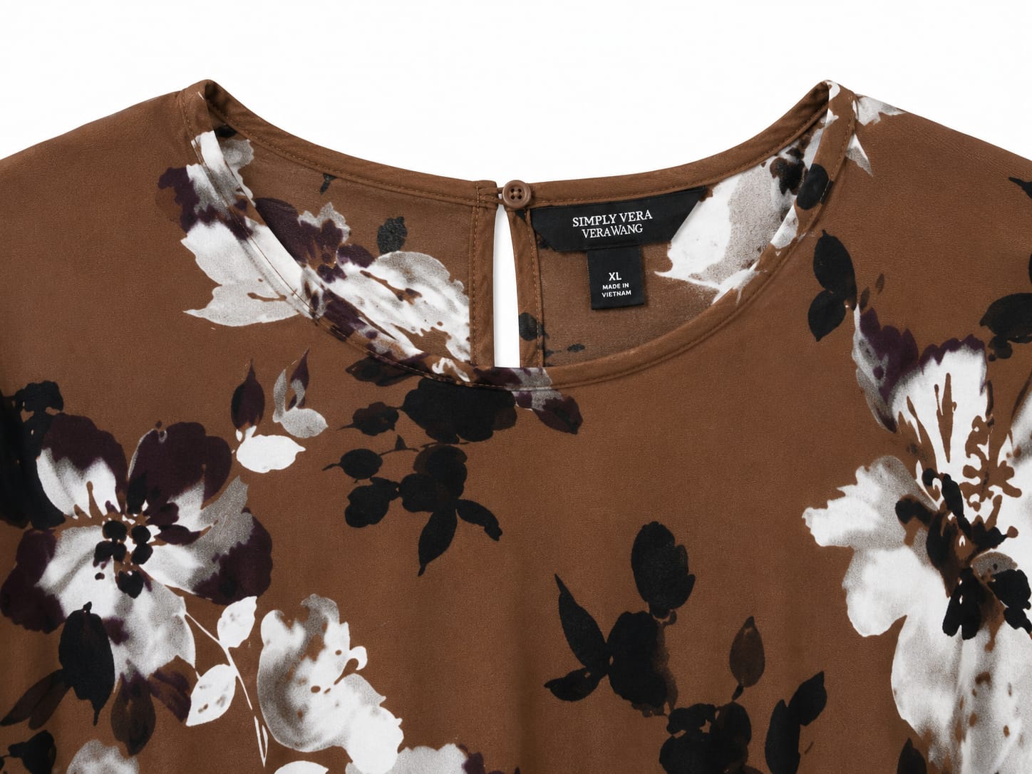 Vestido Maxi Simply Vera Wang Floral Café – Talla XL