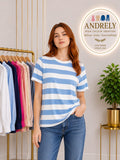 Camiseta Old Navy  Rayas Azul Cielo y Blanco Talla S