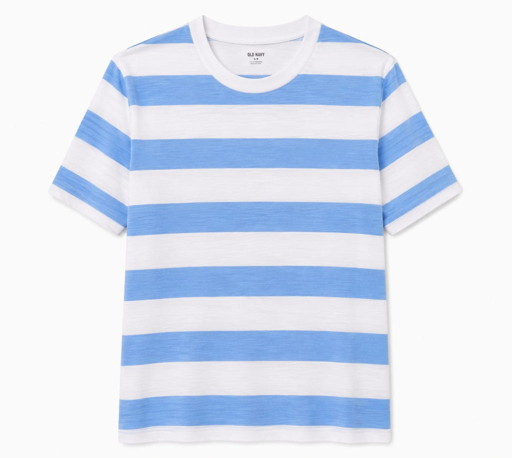 Camiseta Old Navy  Rayas Azul Cielo y Blanco Talla S