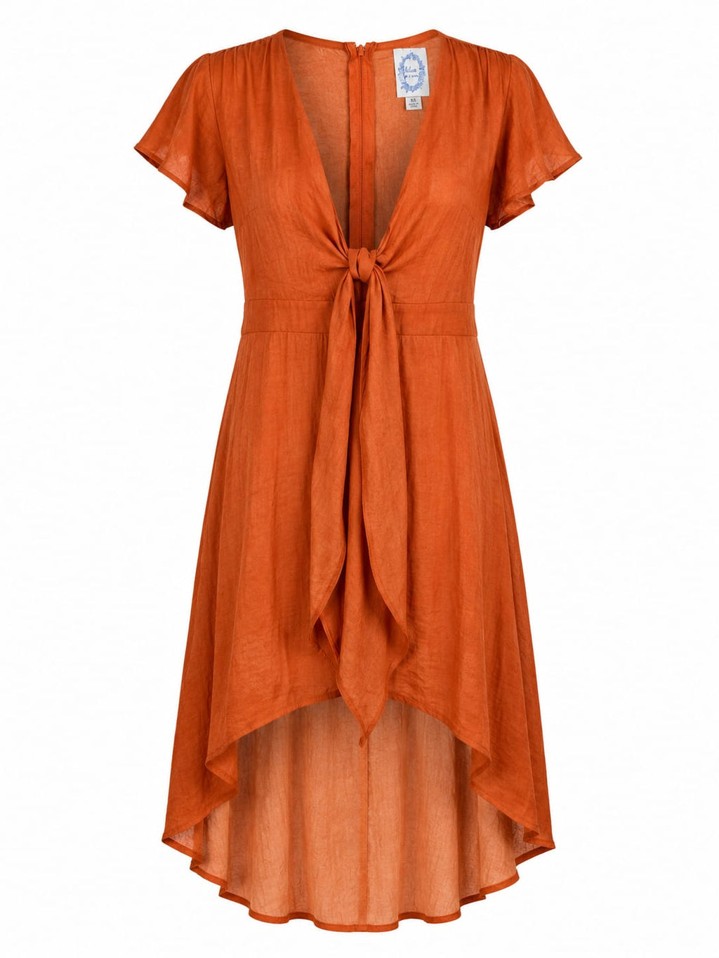 Vestido Midi Blue Rain Color Terracota Cobrizo – Talla XS