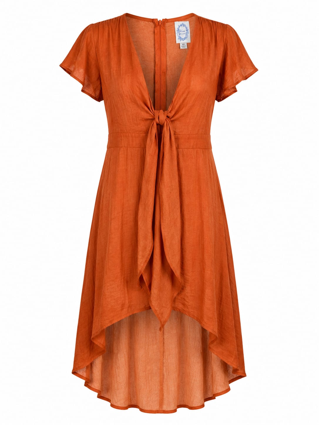 Vestido Midi Blue Rain Color Terracota Cobrizo – Talla XS