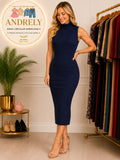 Vestido Midi Adam Levine  Color Azul oscuro – Talla M