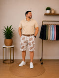 Short  ARIZONA - Color Beige Crema con estampado café – Talla 36