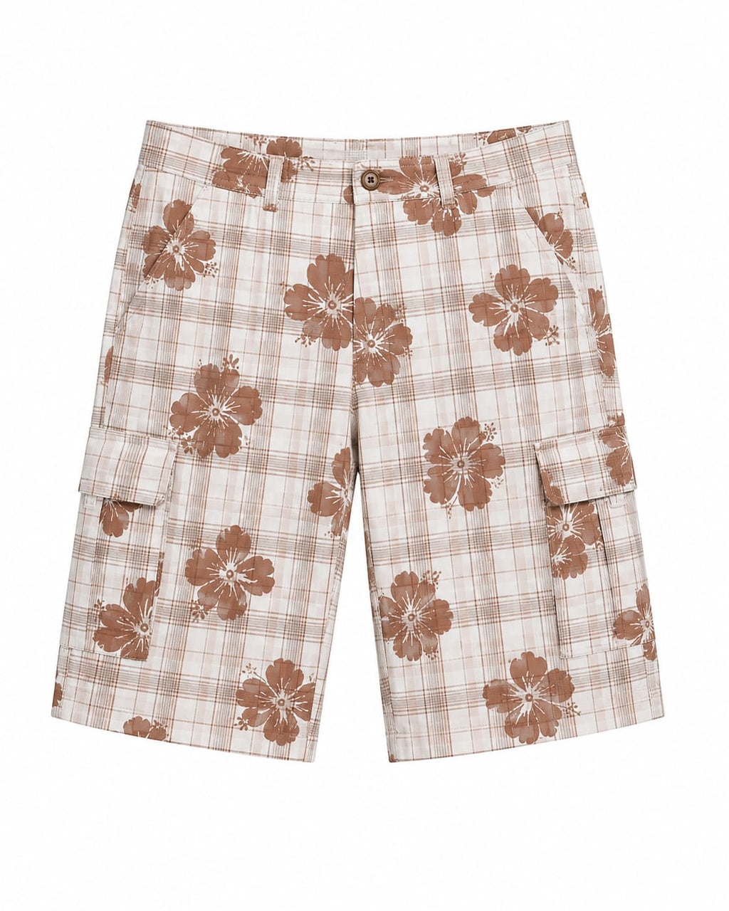 Short  ARIZONA - Color Beige Crema con estampado café – Talla 36