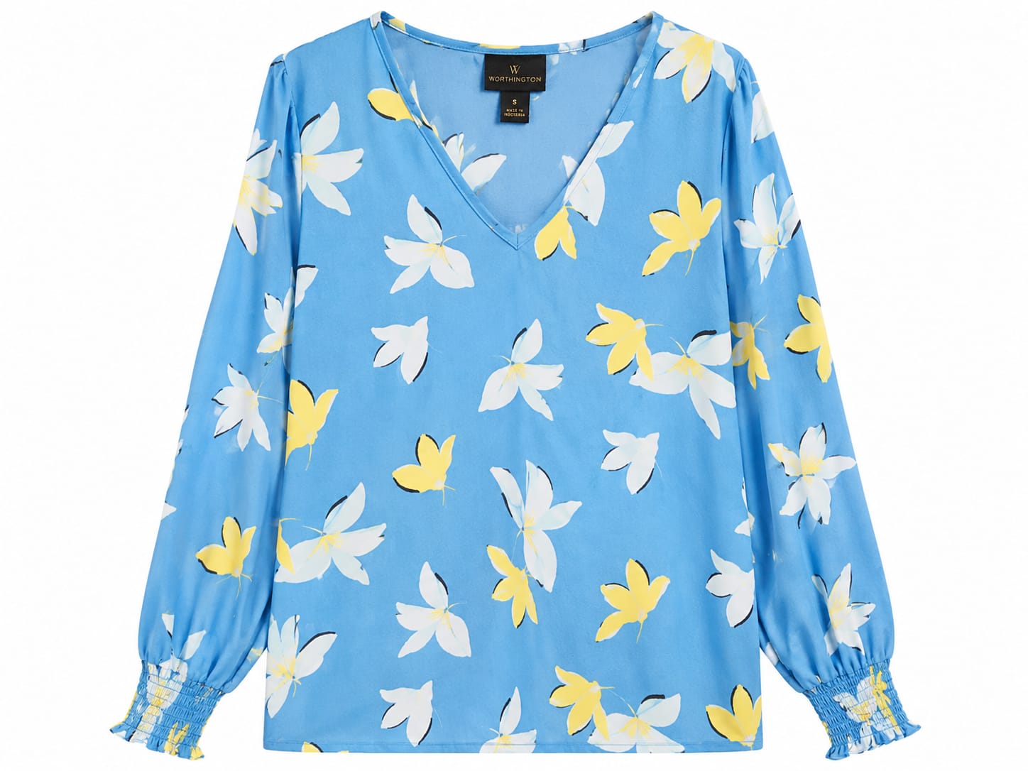Blusa Worthington Azul Estampado Floral – Talla S
