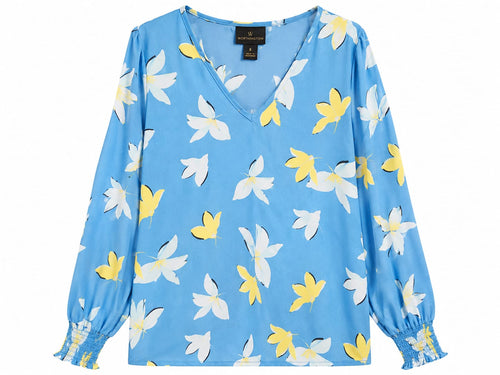 Blusa Worthington Azul Estampado Floral – Talla S