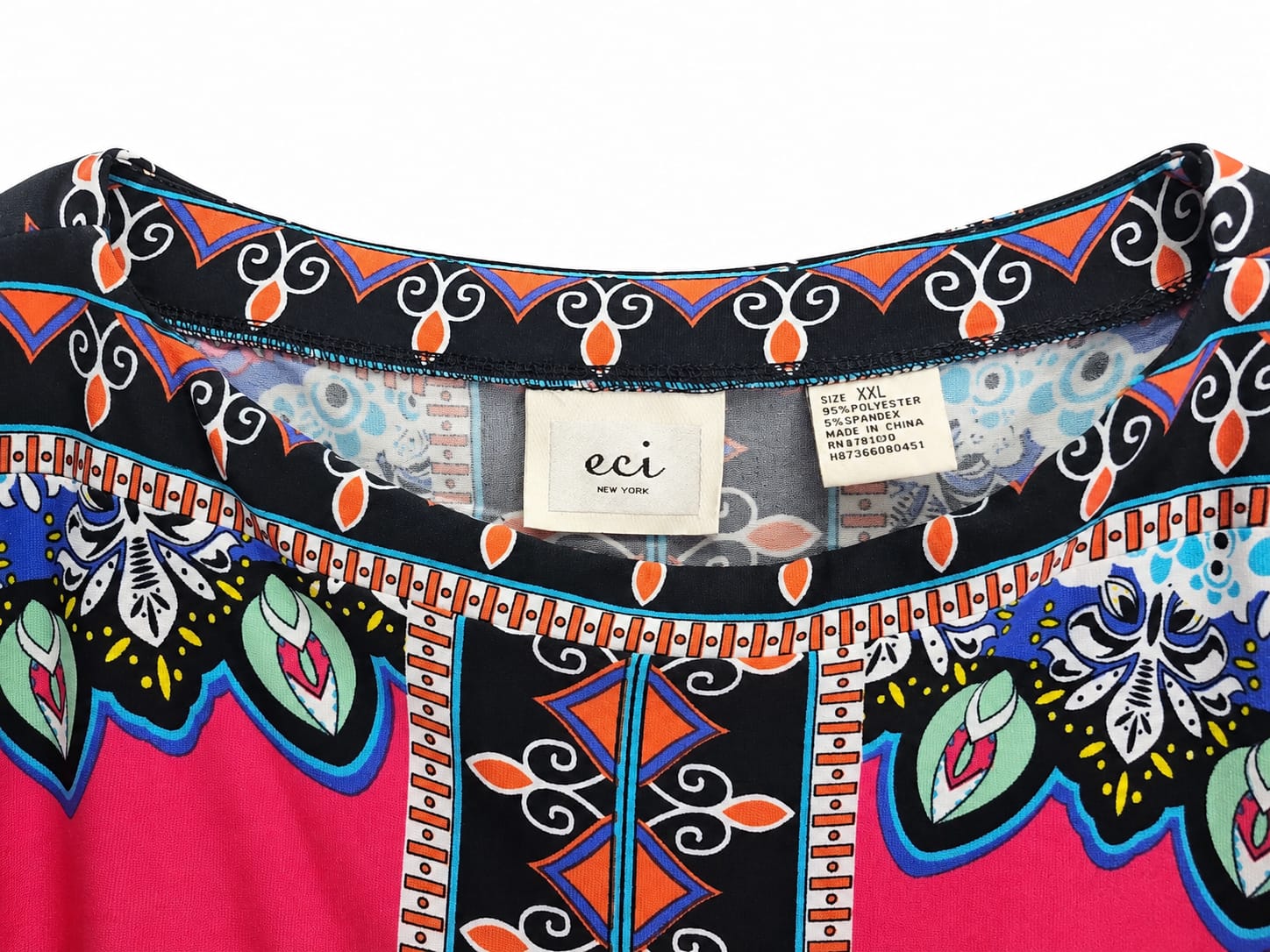 Vestido ECI New York Estampado Multicolor – Talla XXL
