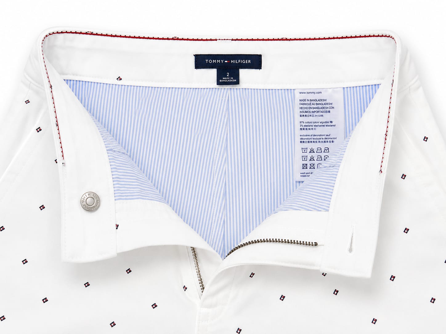 Short Tommy Hilfiger Blanco Estampado – Talla 8