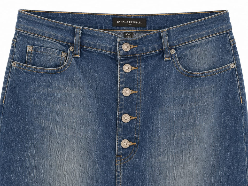 Falda Banana Republic Denim Azul Desgastado – Talla 10