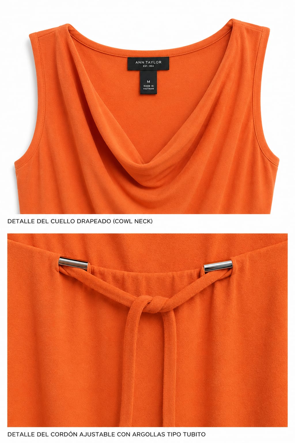 Vestido Ann Taylor Naranja Quemado – Talla M