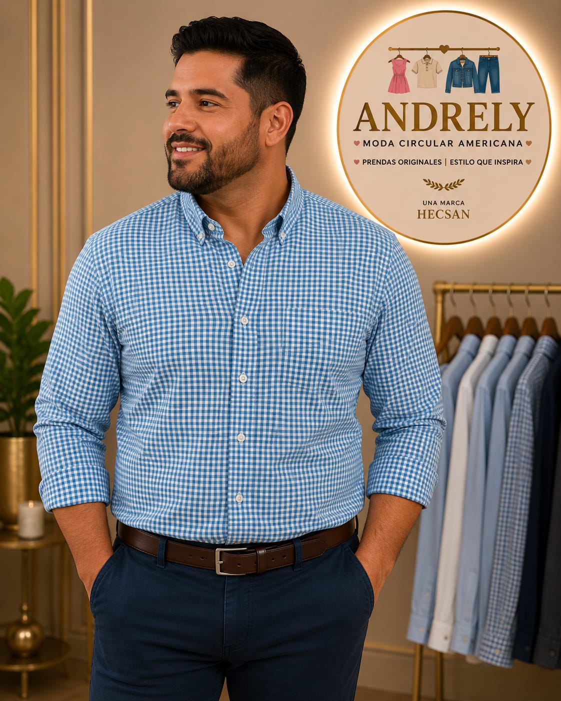 Camisa IZOD Non-Iron Stretch Azul Aguamarina Cuadros – Talla XL