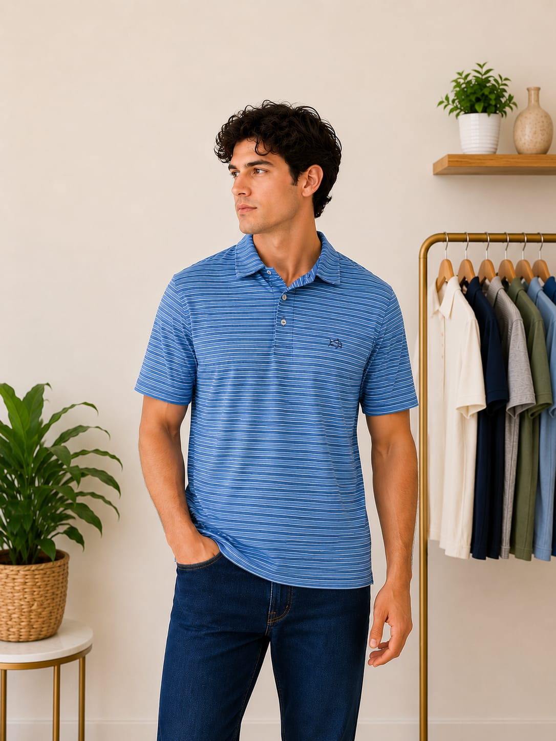 Polo  Southern  Tide  de Rayas Azules Talla S