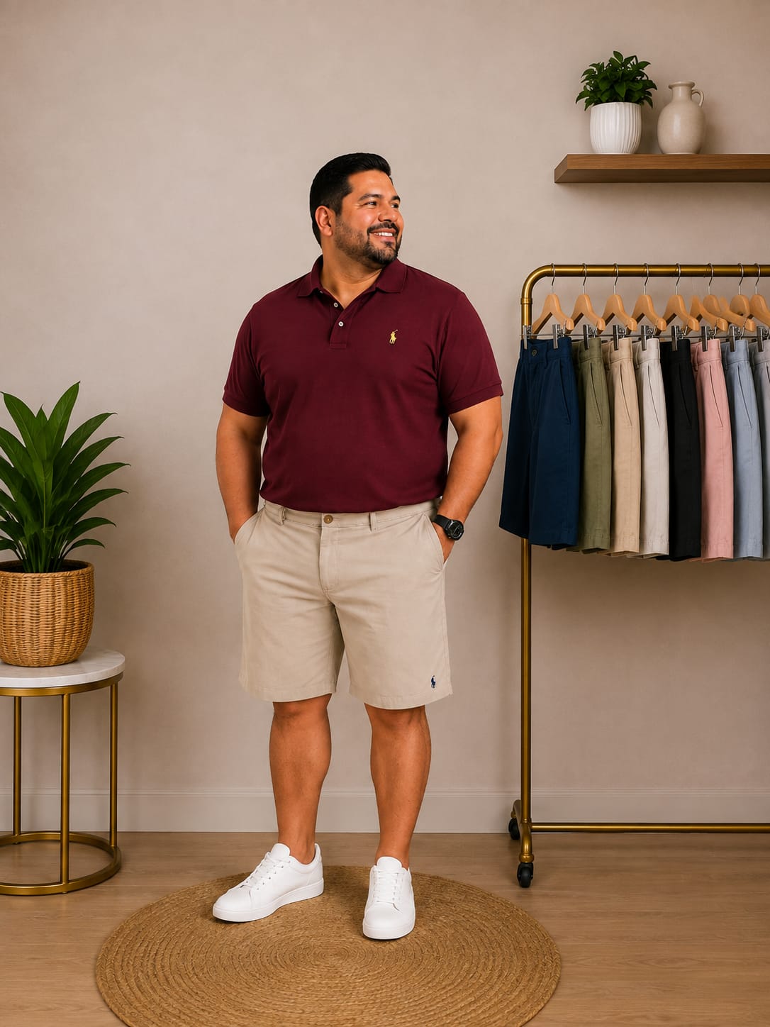 Short Polo Ralph Lauren Performance-  Beige Khaki – Talla 38