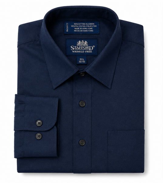 Camisa Stafford Wrinkle-Free Azul Noche Talla M